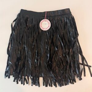Umgee Black Fringe Mini Skirt